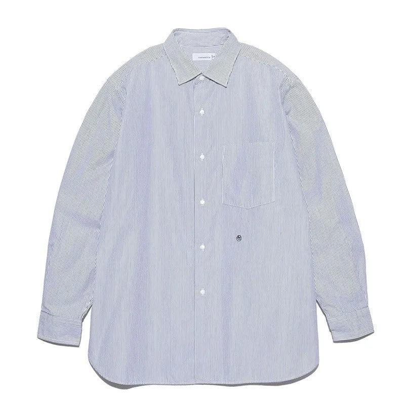 Nanamica Japanese-style Versatile Slim Stripe Long-sleeved Shirt  Couple's Loose-fitting Casual  Shirt for Men