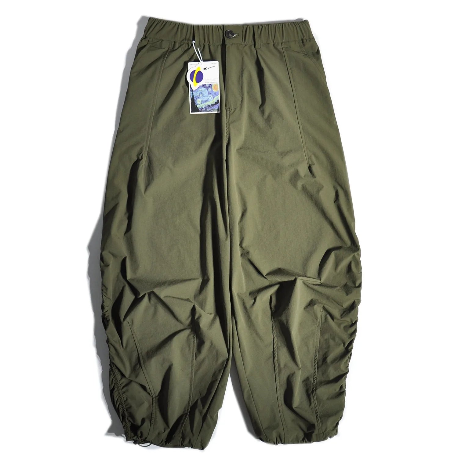 Japanese Outdoor Quick Drying Wide Leg Pants with Loose Straight Leg and Hanging Silhouette Leg Binding Pants