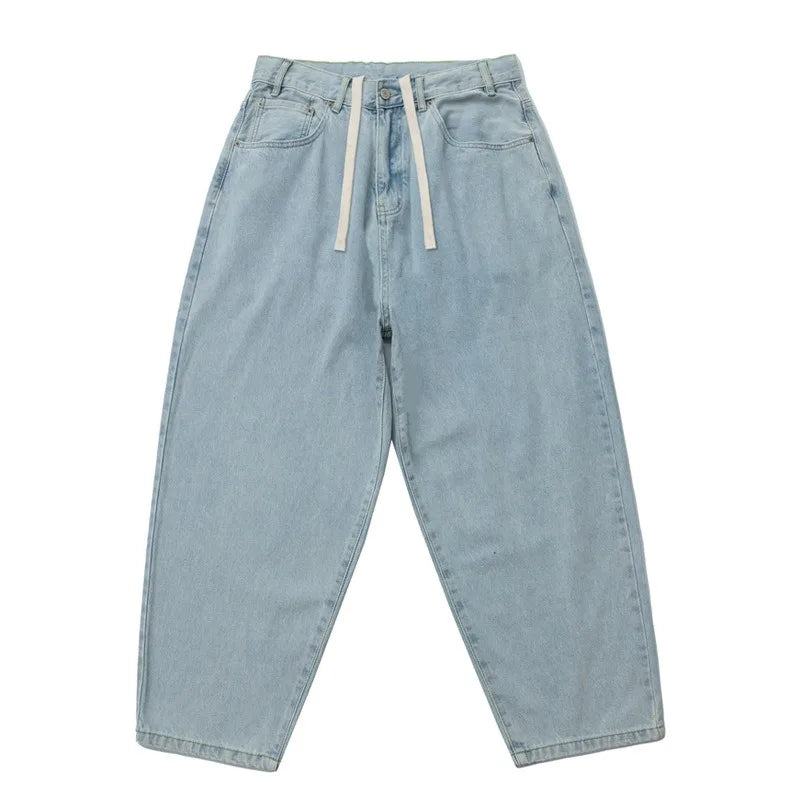 Japanese Retro Washed Distressed Tapered Jeans Men's and Women's Loose Harem Pants Lantern Flared Pants