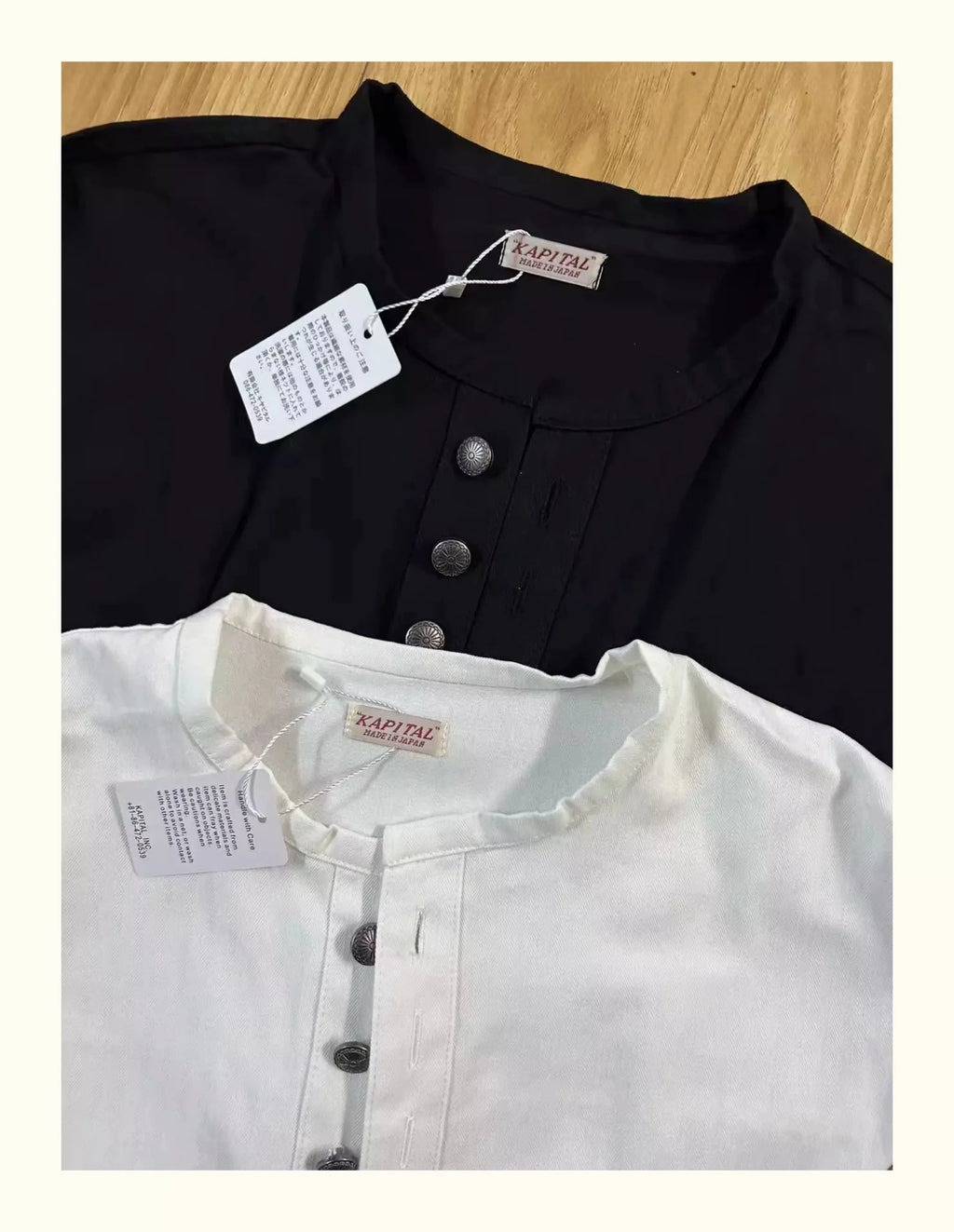 KAPITAL Hirata Kazuhiro Style 24AW Silver Button Cotton Linen Long Sleeved Casual Shirt  for Men Jacket