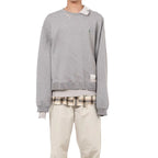 25AW MMY Japanese Washing Water Pullover Old Retro Perforated Layered Round Neck Sweatshirts