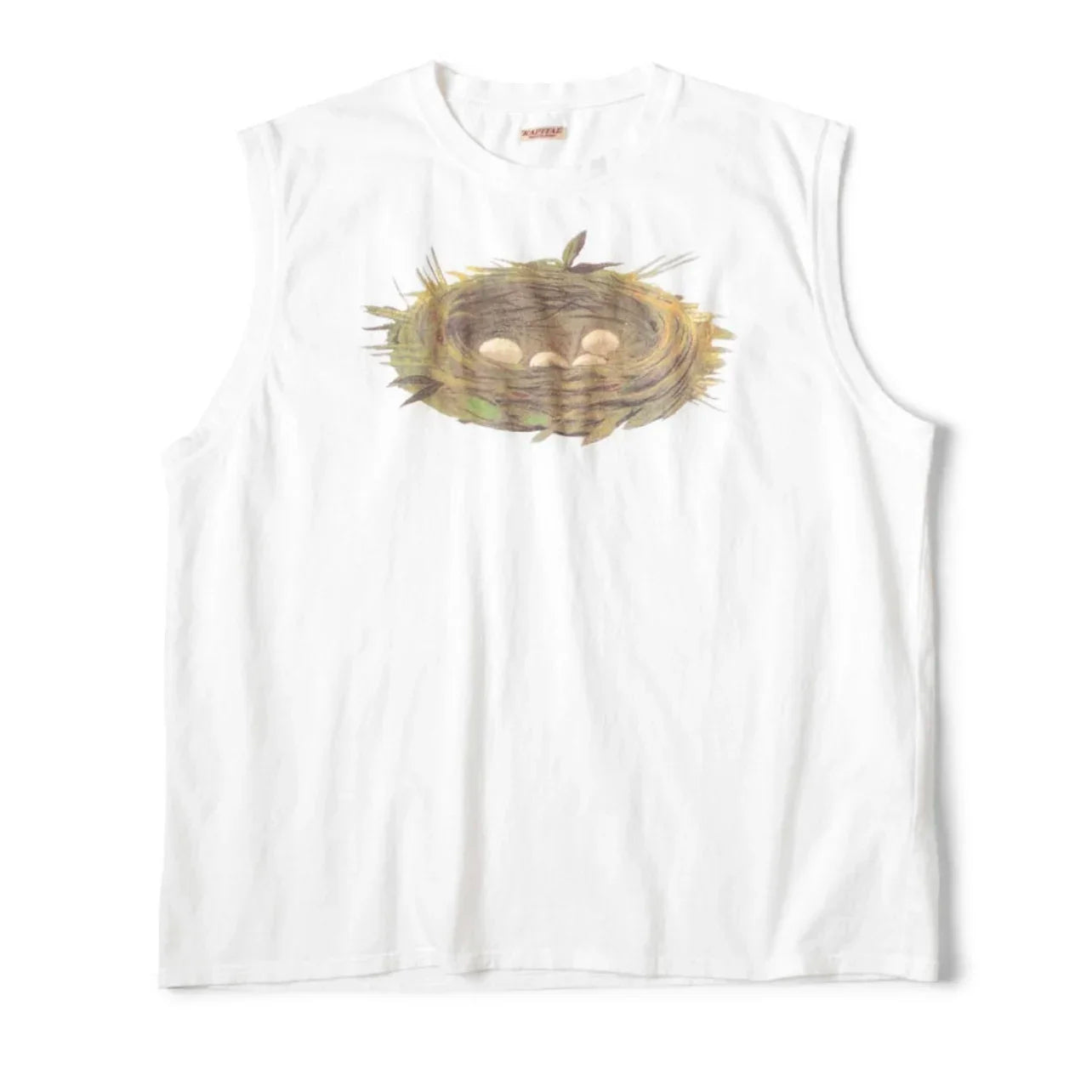 25SS KAPITAL Hirata and Hongri Style Tank Tops Casual Fun Printed Cotton Loose Round Neck Sleeveless Vest T-shirt