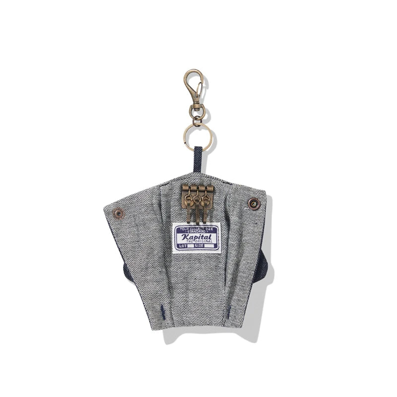 24AW KAPITAL Hirata and Hongri Leisure Cowboy Washed Embroidered Painted Letter Keychain