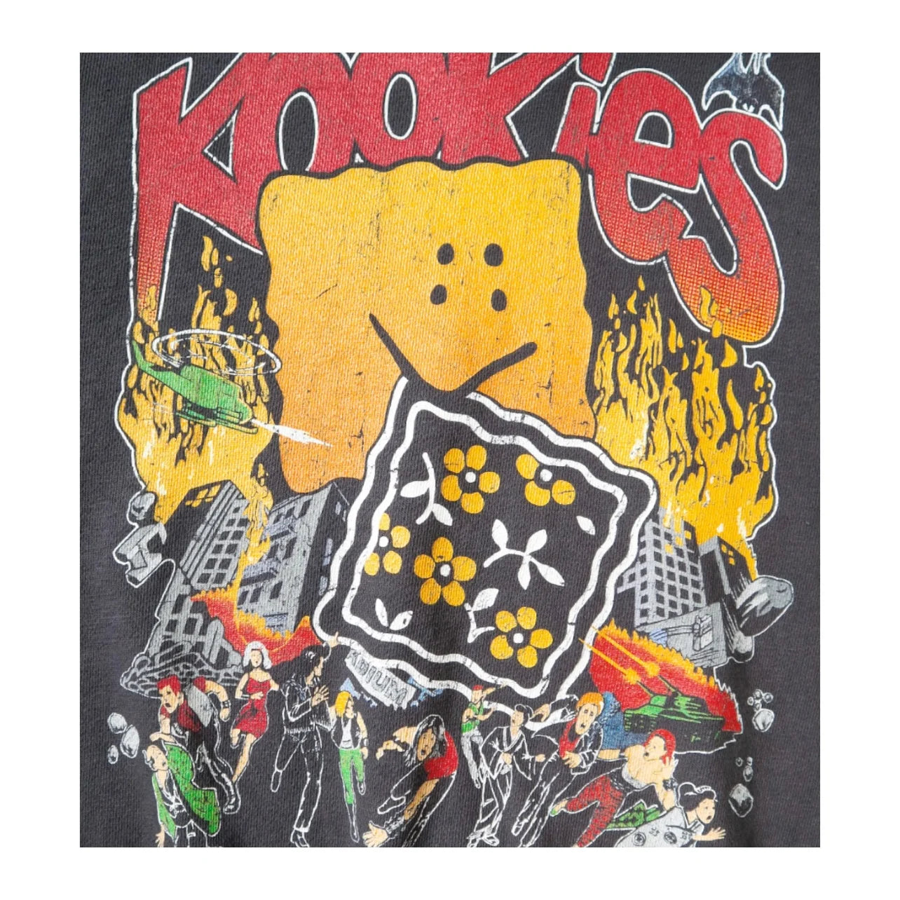 25AW KAPITAL Hirata Kazuhiro Vintage Cotton and Velvet Washed Water Used Fun Printed Hoodie for Men