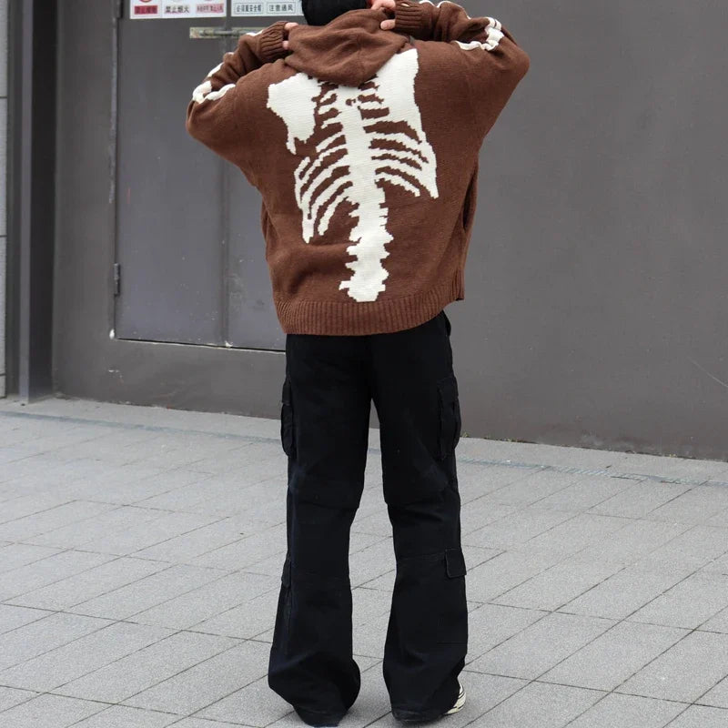 24AW KAPITAL Hirata and Hongri Hoodies  Casual Two-color Bone Embroidered Wool Hooded Knitted Sweatshirts