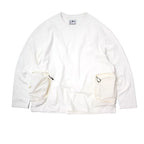 Hot Selling CMF Men's and Women's Outdoor Spliced Long Sleeved T-shirt with Nylon Pocket Loose Cotton Base Pullover