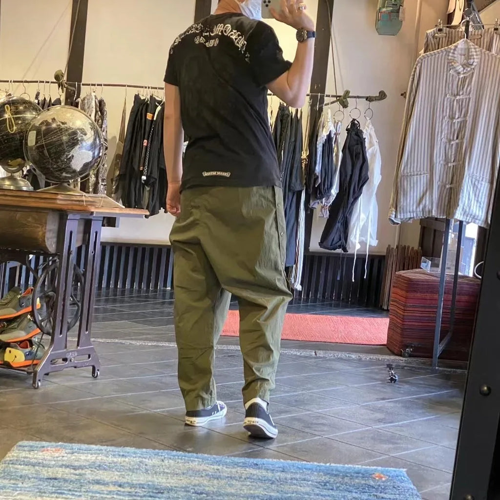 21SS KAPITAL Japan Kazuhiro Hirata Style Trendy Loose Tapered Military Green Placket Military Style Casual Pants