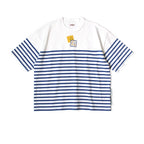 25SS KAPITAL Hirata and Hongri Casual Navy Style Fun Printed Loose Round Neck Short Sleeved T-shirt Men Striped T