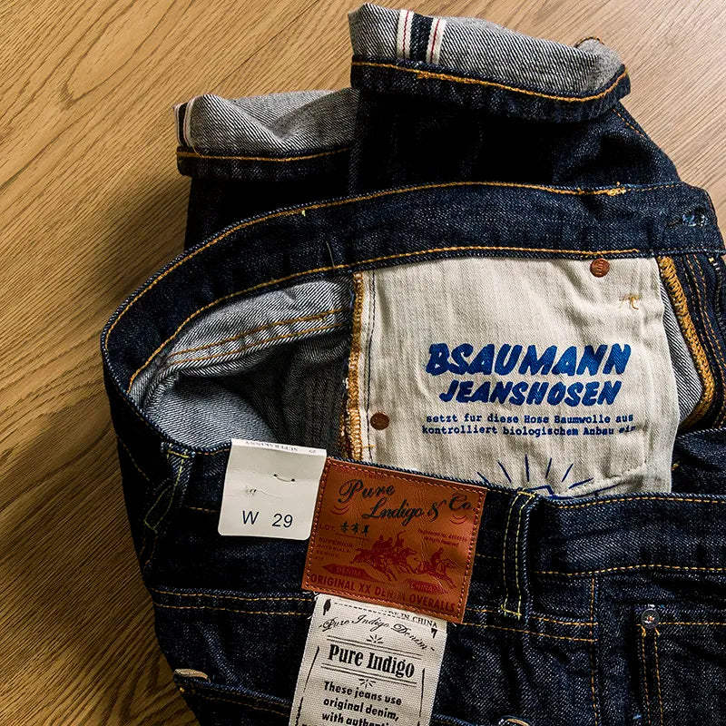 American Style New High-quality Fabric Jeans Loose Straight Leg Casual Amikaji Men's Pants