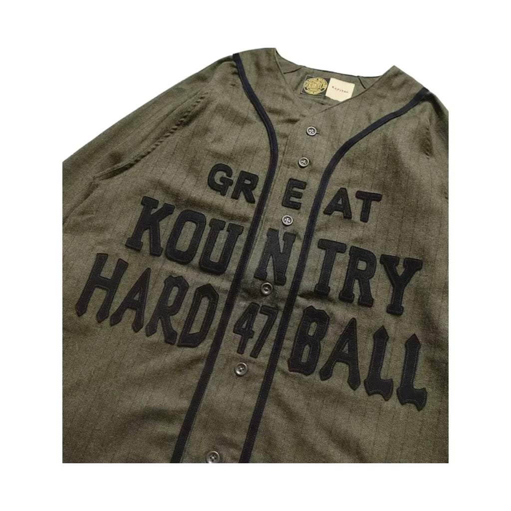 23SS KAPITAL Hirata Hiroshi Japanese Wool Blend Custom Woven Striped Letter Shirt Jacket Men New