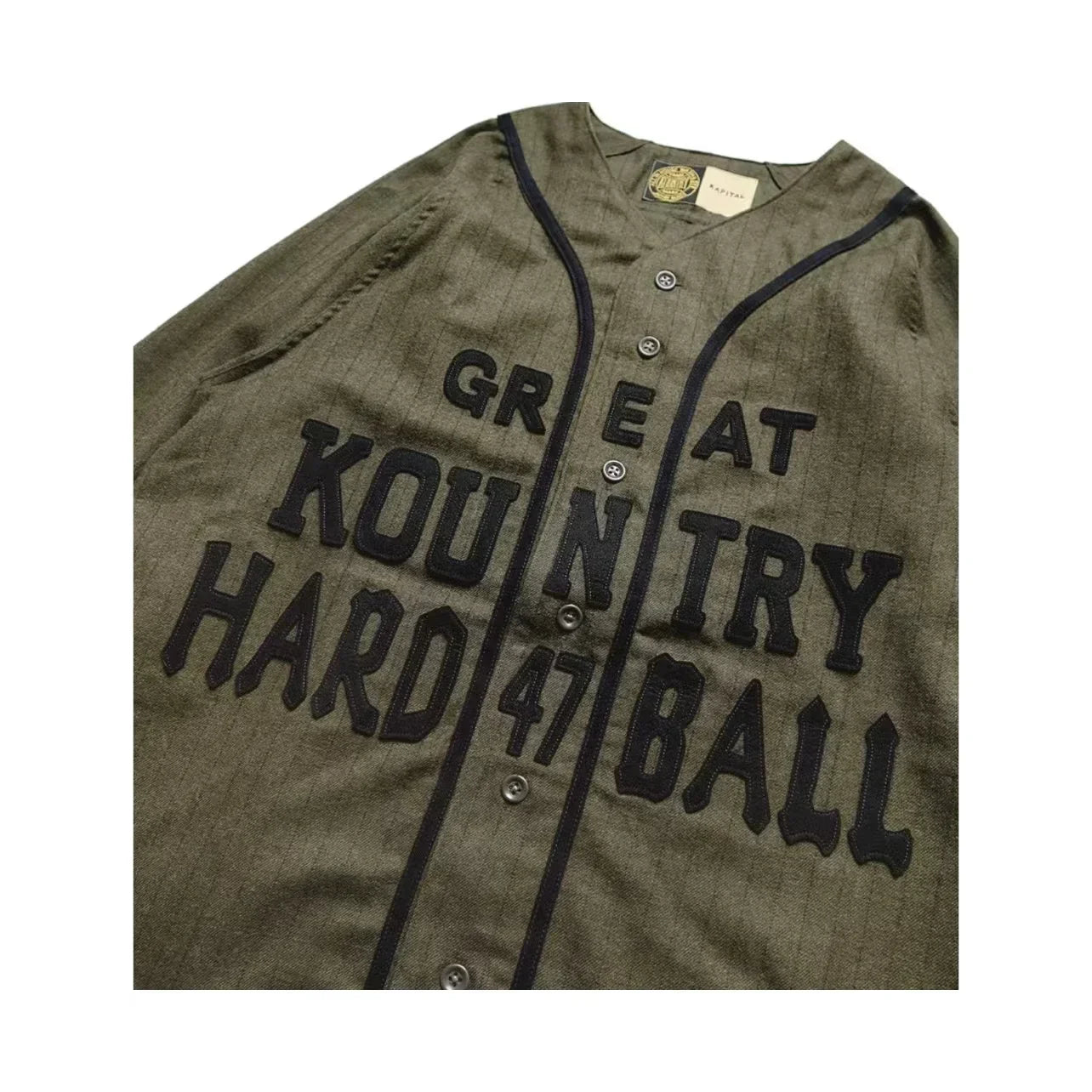 23SS KAPITAL Hirata Hiroshi Japanese Wool Blend Custom Woven Striped Letter Shirt Jacket Men New