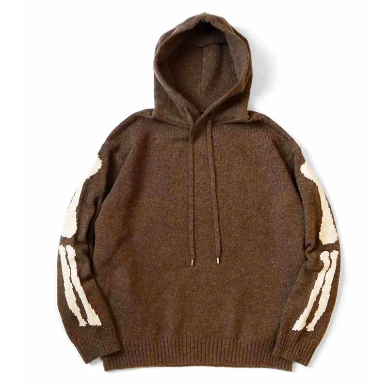 24AW KAPITAL Hirata and Hongri Hoodies  Casual Two-color Bone Embroidered Wool Hooded Knitted Sweatshirts