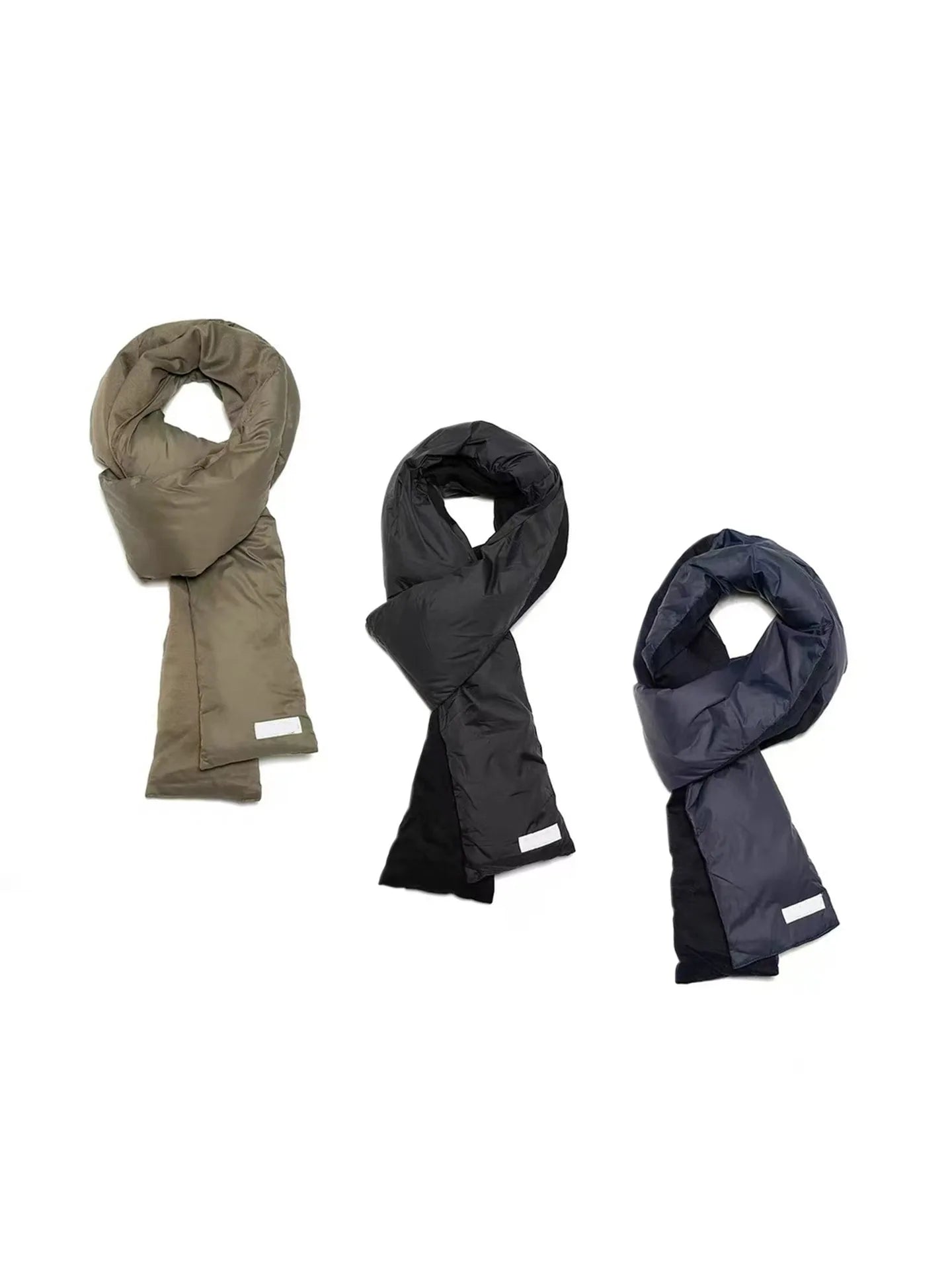 Japanese Autumn and Winter Men's and Women's Optoelectronic Functional Windproof Splicing Warm Double-sided Down Scarf