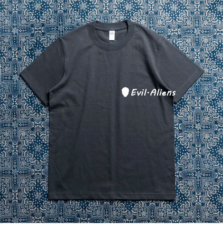 Amikaji Round Neck Men's T-shirt Seamless Pure Cotton Short Sleeved Base Tees