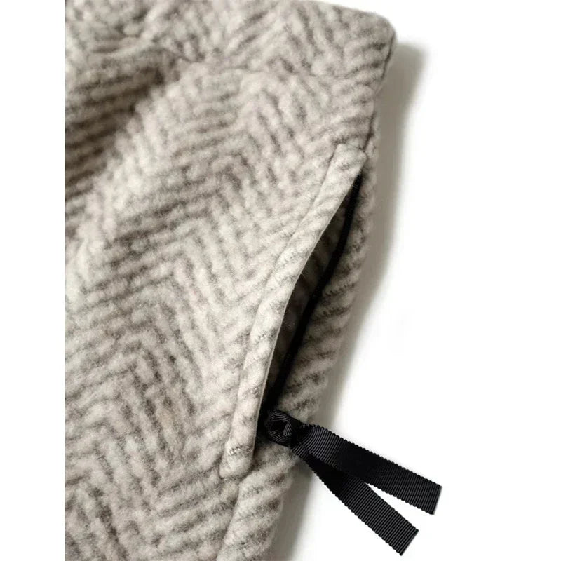 KAPITAL Hirata Hohiro Warm Wool Fleece Suede Patch Men's and Women's Loose Elastic Casual Japan Style Pants High Street