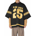 25SS KOLOR Abe Casual Splicing Letter Printed Baseball T-Shirts Loose Short Sleeve Loose Tees