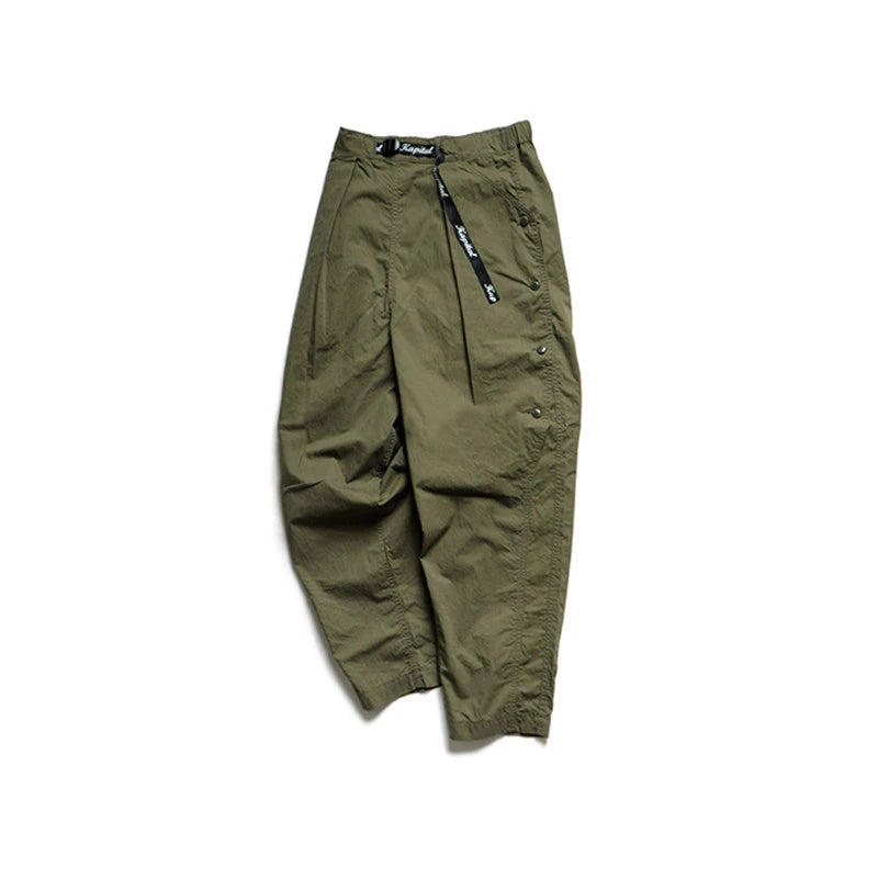 21SS KAPITAL Japan Kazuhiro Hirata Style Trendy Loose Tapered Military Green Placket Military Style Casual Pants