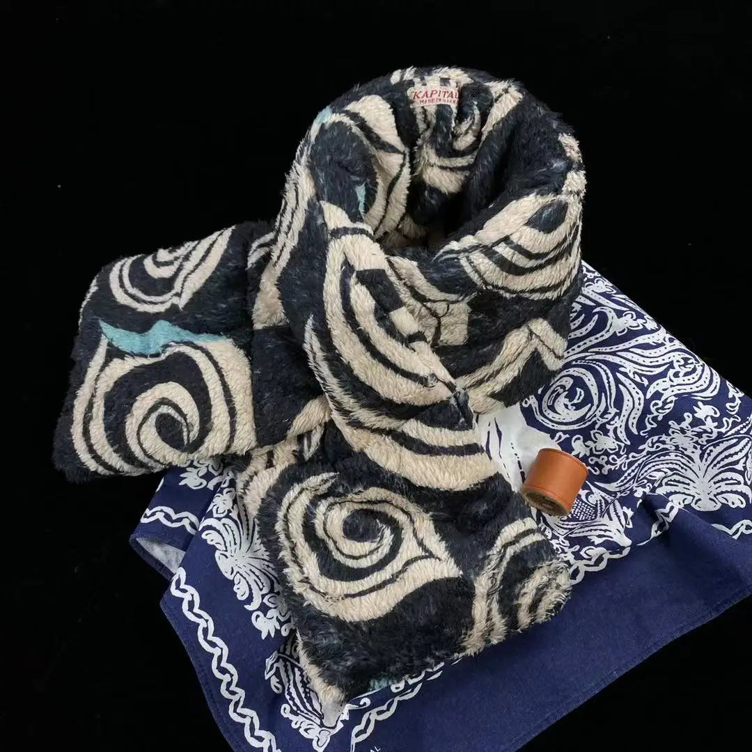 KAPITAL Hirata Kazuhiro's New Japanese Plush Thick Scarf Retro Trendy Versatile Couple Cotton Scarf
