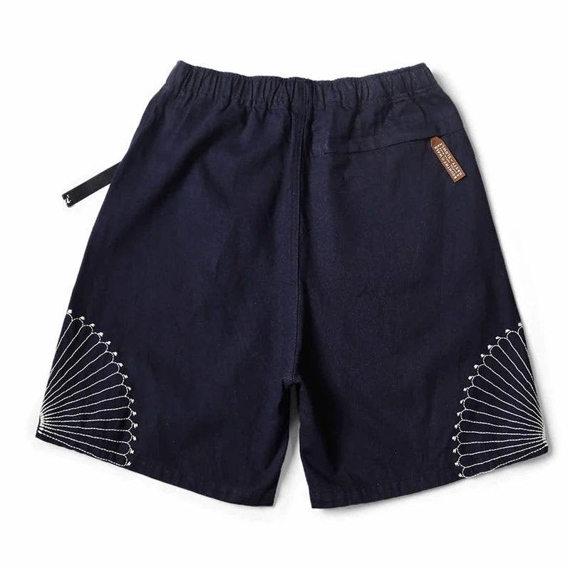Self Owned Kapital Hirata Kazuhiro Style Japanese Loose Casual Embroidered Shorts for Men and Women's Fashion