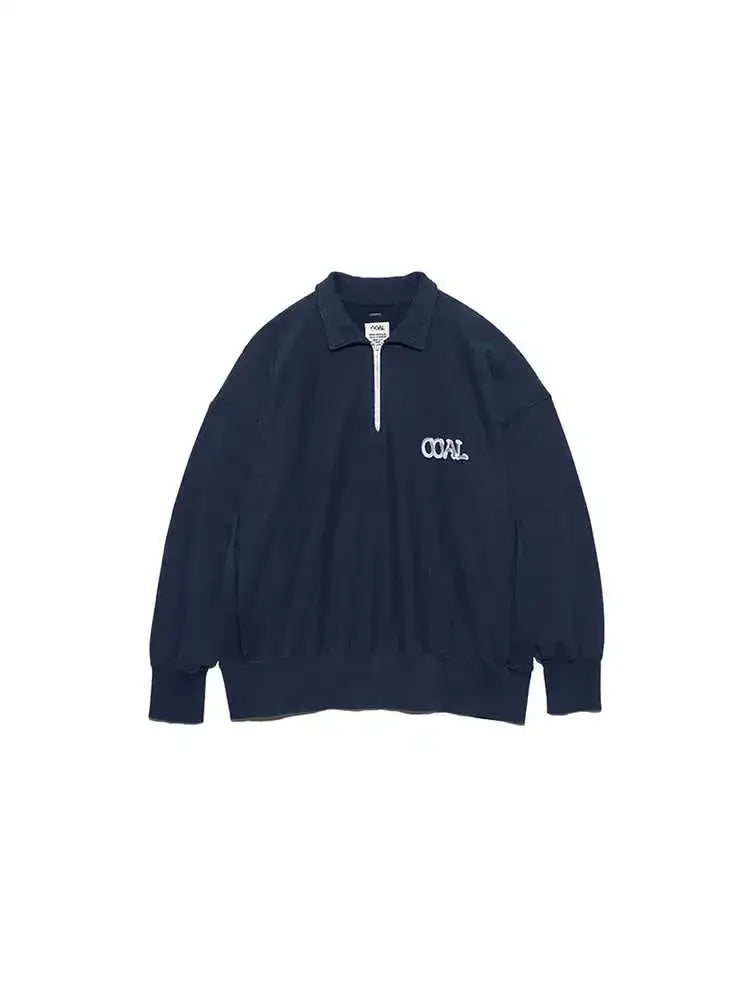 24SS Japanese Loose Half Zip Up Sweat Embroidered Pullover Hoodie for Men New Arrival