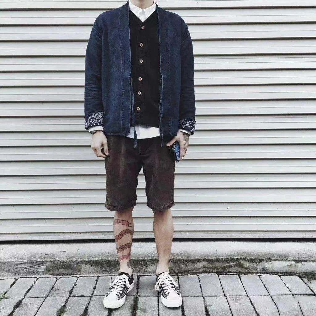 New Arrival 23SS FLUXUS03 Japanese Casual Loose Splashed Ink Corduroy Shorts for Men