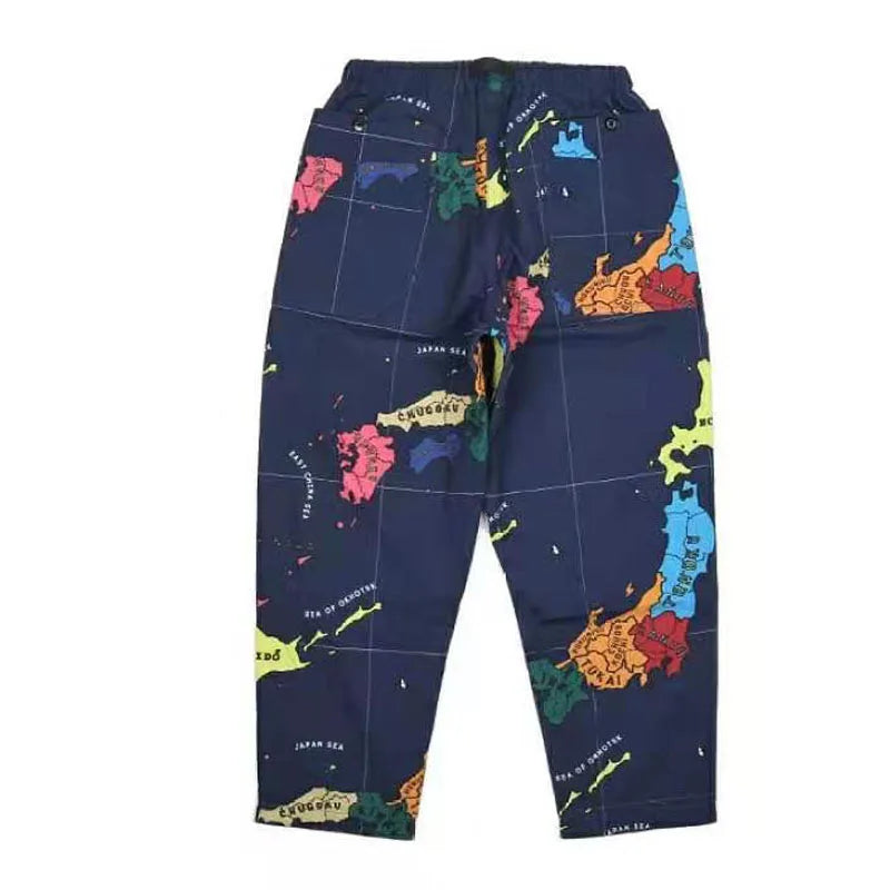 GO SLOW CARAVAN Japanese Trendy Brand Printed Wide Matsuyama Functional Belt Pants