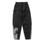 Japanese Retro Double Knee Patch with Ethnic Style Cashew Flower Patch Patchwork Jeans for Men and Women's Fashion Pants
