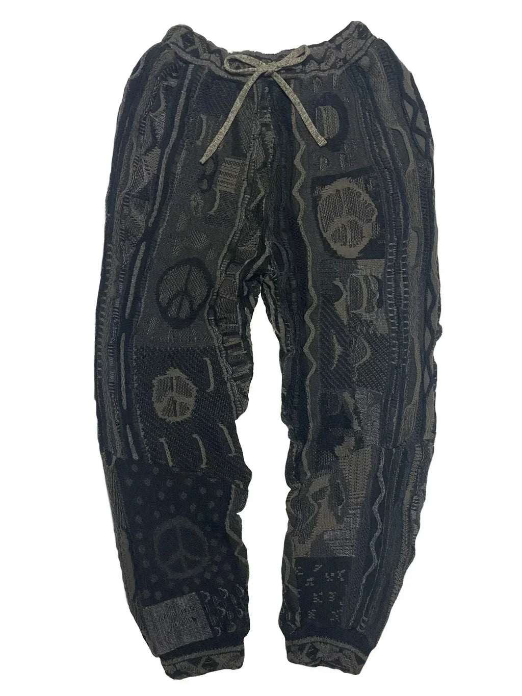 Kapital Vintage Hirata Hiroshi Japan Splice Men's Hip Hop Anti War Loose Knitted Pants Blue Tied Thick Sweatpants