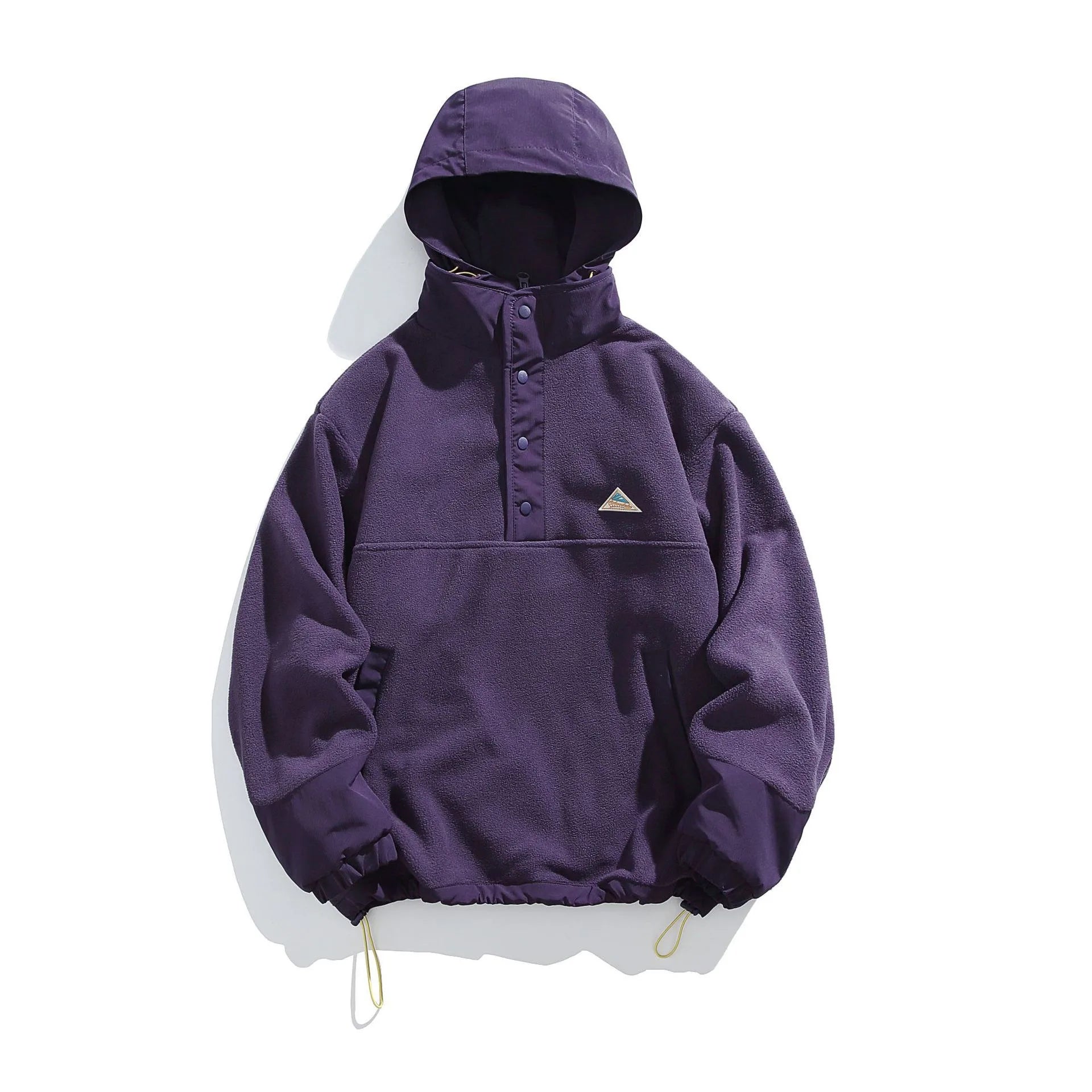 Japanese Retro Fleece Couple Pullover Top Casual Hooded Sweatshirt Men's and Women's Plus Fleece Jacket