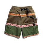 Kapital Hirata Retro Panel Summer Casual Striped Shorts American Waistband Elastic Printed Pants Loose Fit for Men and Women