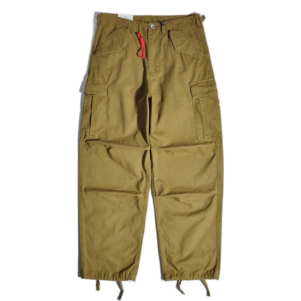 American Retro Outdoor Work Pants Loose Straight Wide Leg Casual  Multiple Pockets and Ankle Binding Pants