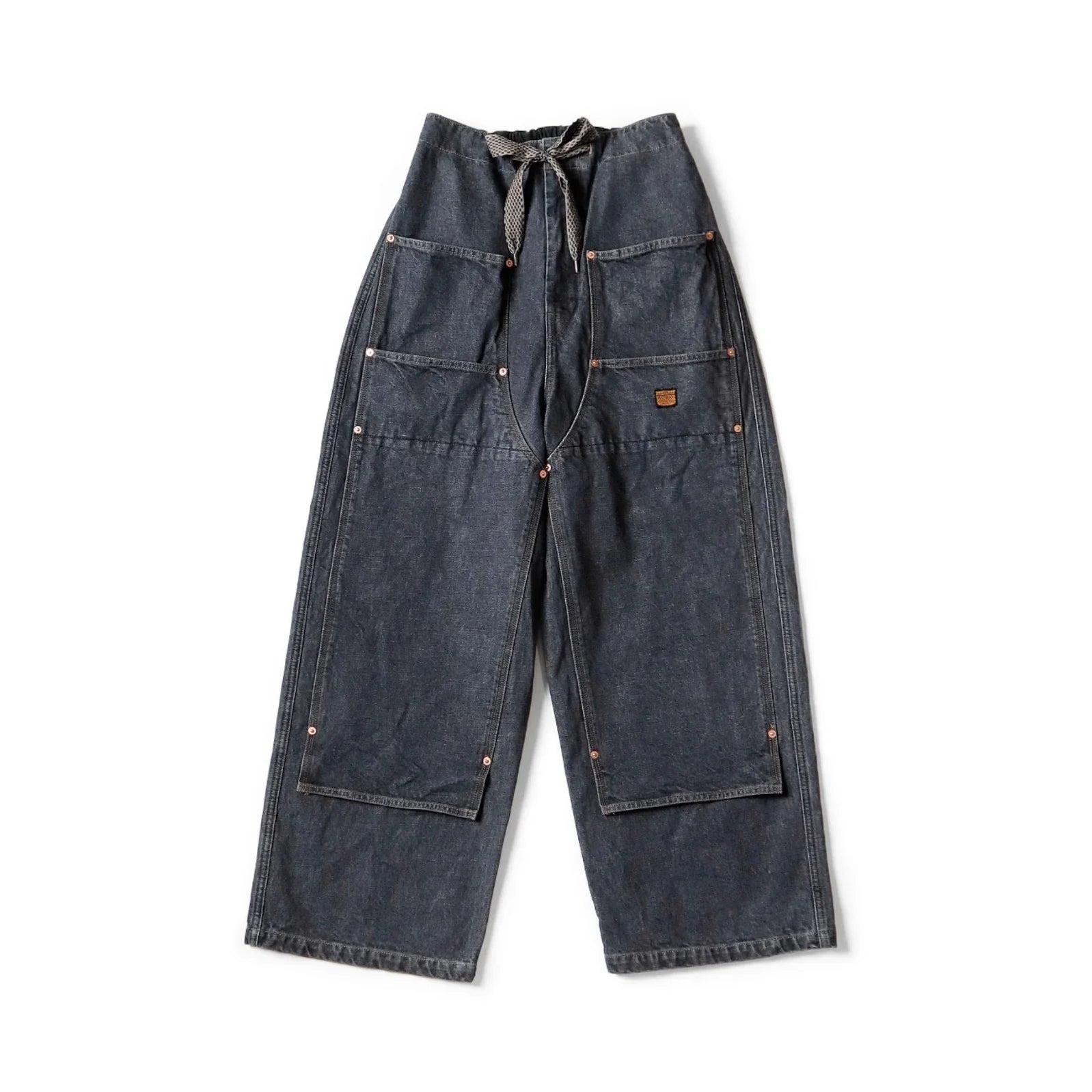 24SS KAPITAL Hirata Hiroshi Japanese Casual Denim Jeans Drawstring Large Pocket Logging Pants New for Men