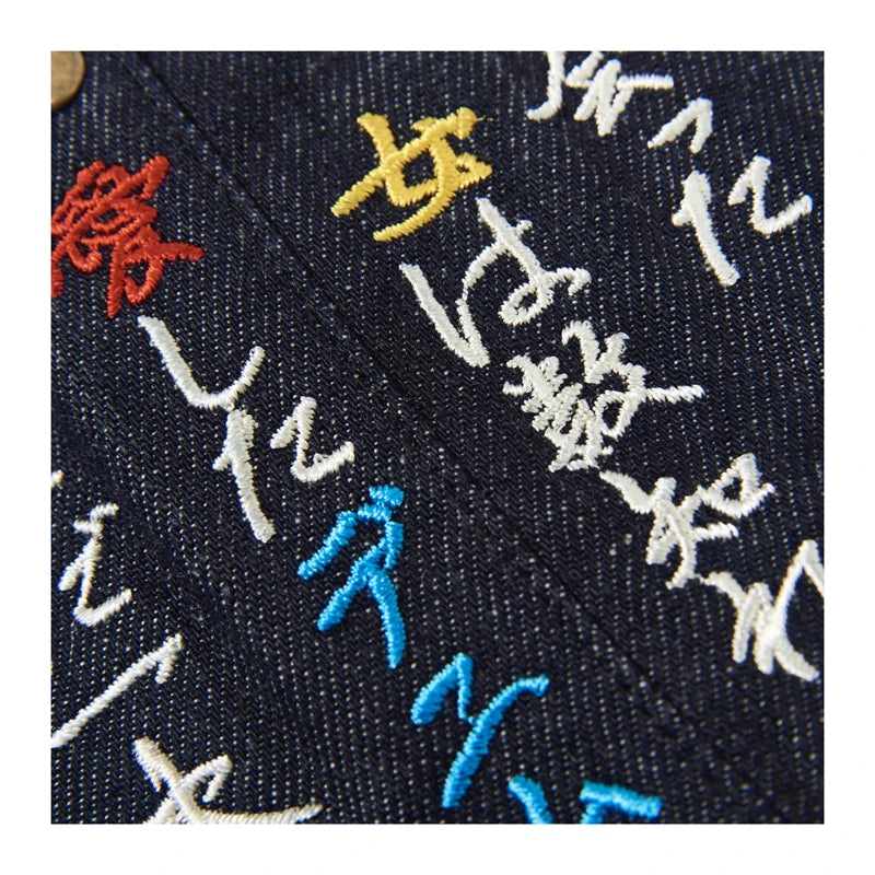 24AW KAPITAL Hirata and Hongri Leisure Cowboy Washed Embroidered Painted Letter Keychain
