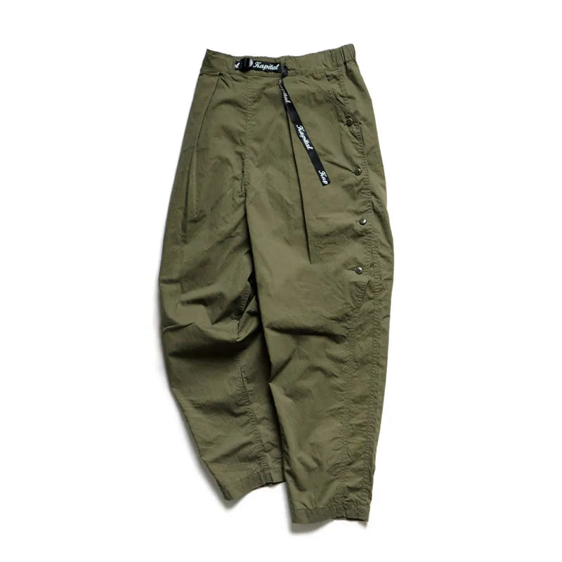 21SS KAPITAL Japan Kazuhiro Hirata Style Trendy Loose Tapered Military Green Placket Military Style Casual Pants