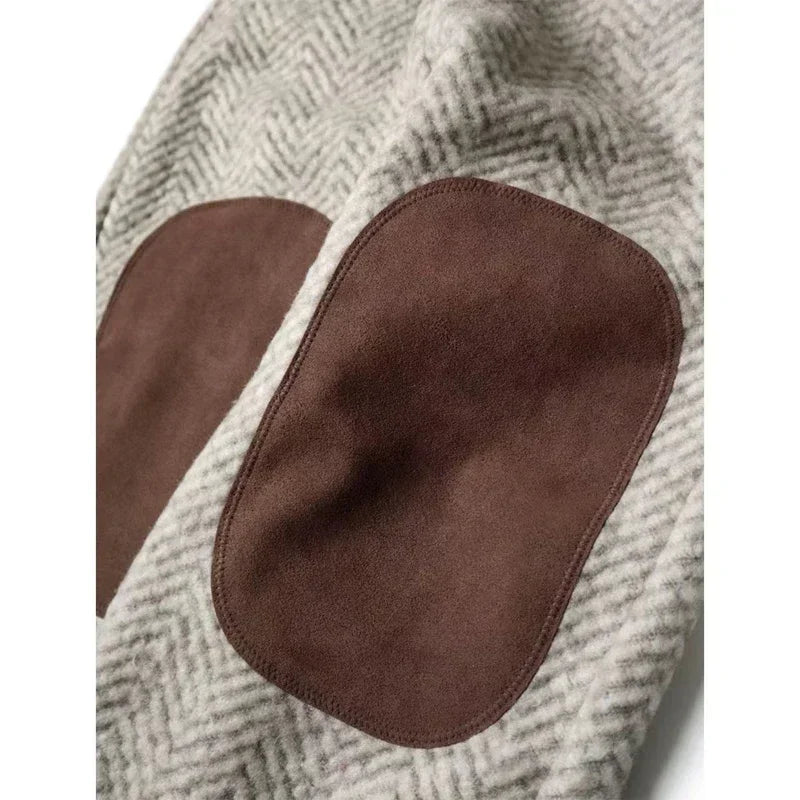 KAPITAL Hirata Hohiro Warm Wool Fleece Suede Patch Men's and Women's Loose Elastic Casual Japan Style Pants High Street