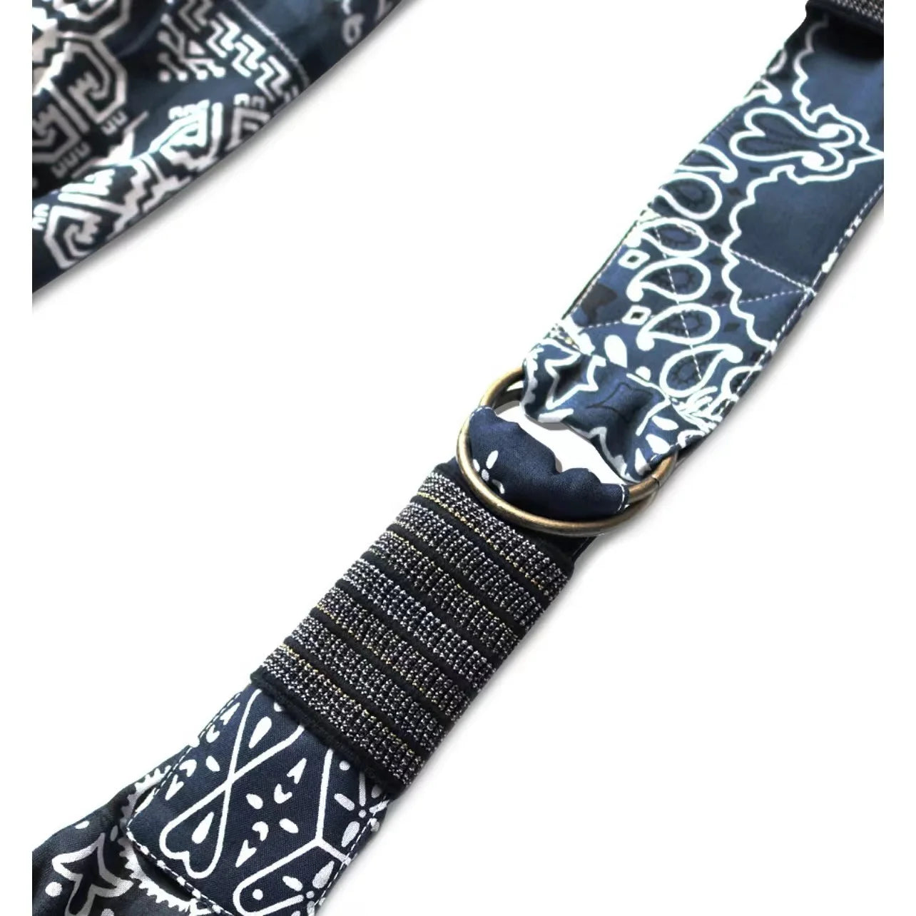 22SS KAPITAL Hirata and Hongri Double Color Cotton Hemp Paisley Flower Splicing Men's Diagonal Cross Stray Waist Bag