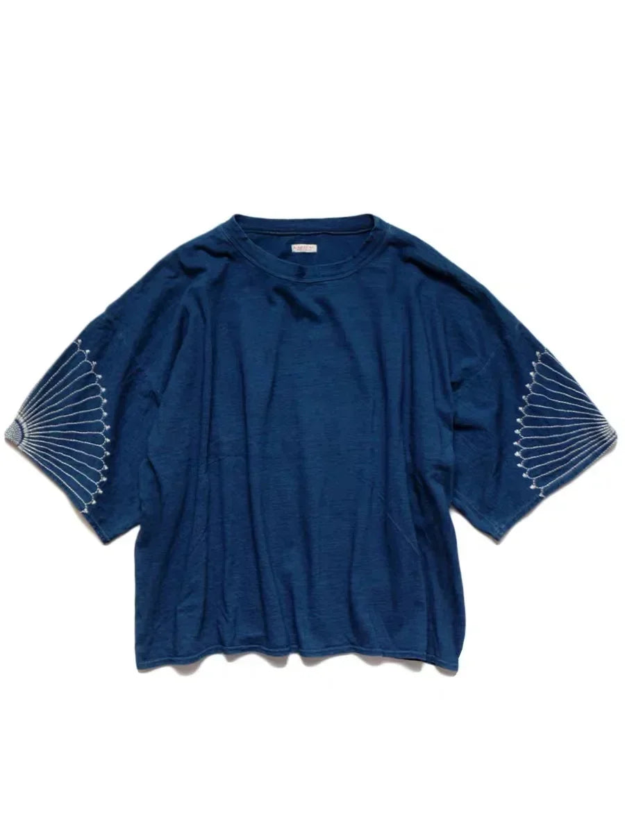 20SS KAPITAL Hirata Hiroshi Cotton Tops Embroidery Pattern Men's and Women's Same Style T-shirt Short Sleeve