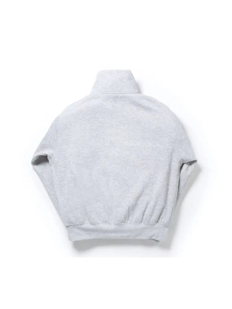 Japan Style DW PIER39 23AW Solid Color Retro High Neck Loose Pullover Sweatshirts for Men