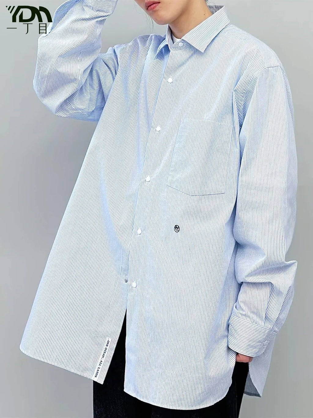 Nanamica Japanese-style Versatile Slim Stripe Long-sleeved Shirt  Couple's Loose-fitting Casual  Shirt for Men