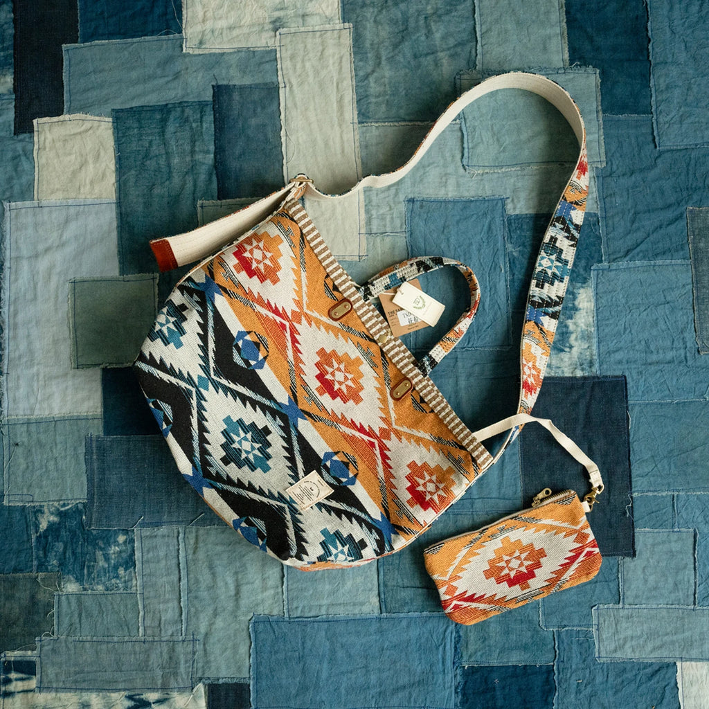 Japanese Retro Horner Ethnic Style Coarse Canvas Bag Crossbody Single Shoulder Handbag