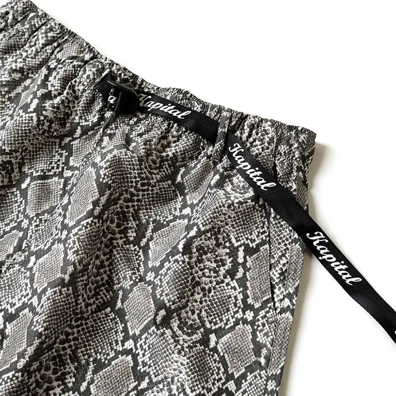 22SS KAPITAL Hirata and Hongri Style Snake Print Breathable Men's and Women's Loose Casual Shorts