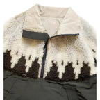 New 23AW KAPITAL Hirata and Hongri Trendy Lamb Fleece Printed Splicing Half High Collar Pullover Sweatshirts