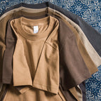 Amikaji Round Neck Men's T-shirt Seamless Pure Cotton Short Sleeved Base Tees