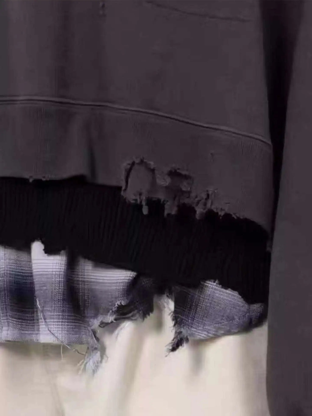 25AW MMY Japanese Washing Water Pullover Old Retro Perforated Layered Round Neck Sweatshirts