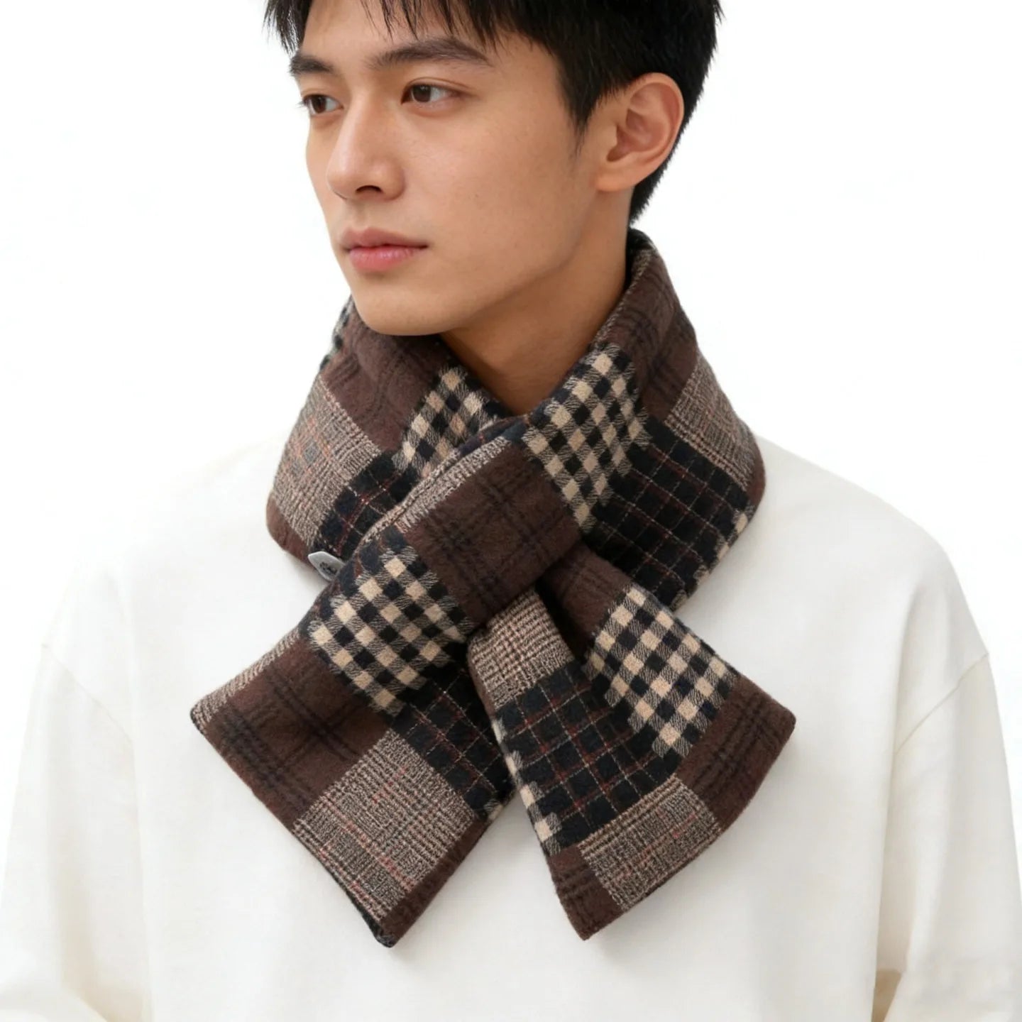 Japanese Retro Style Scarf for Men and Women Winter Warmth Thick Rectangular Scarves