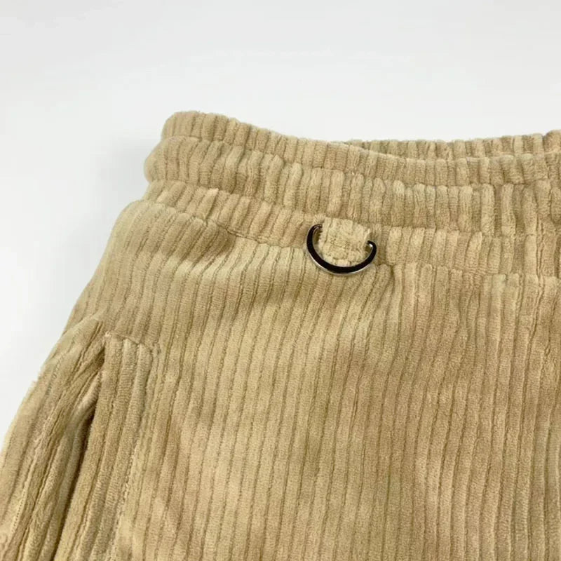 New Japanese Vintage Men's and Women's Loose Fashion Corduroy Casual Trousers Heavy Industry Embroidery Pants