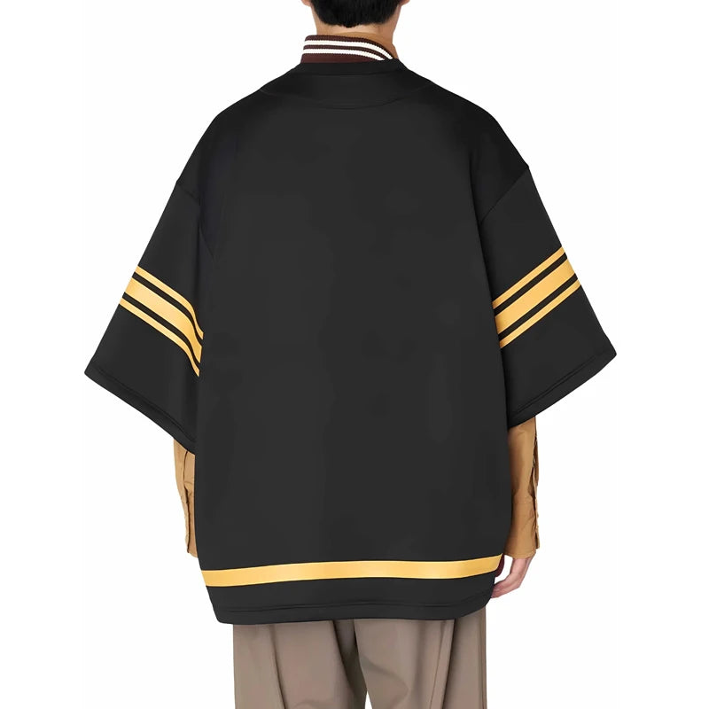 25SS KOLOR Abe Casual Splicing Letter Printed Baseball T-Shirts Loose Short Sleeve Loose Tees