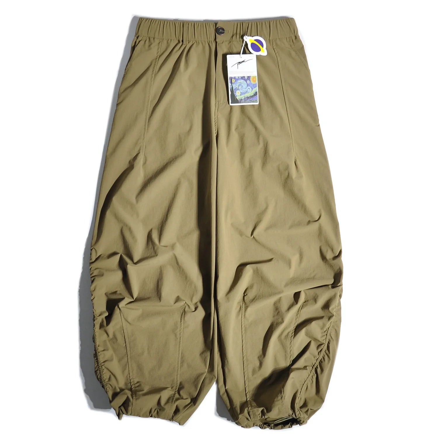 Japanese Outdoor Quick Drying Wide Leg Pants with Loose Straight Leg and Hanging Silhouette Leg Binding Pants