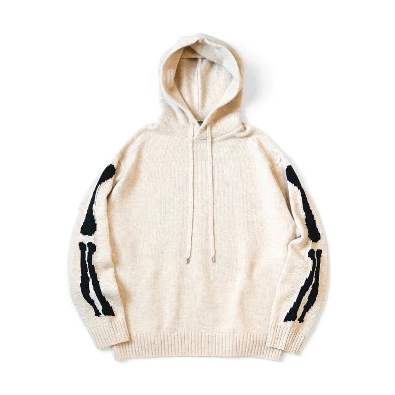 24AW KAPITAL Hirata and Hongri Hoodies  Casual Two-color Bone Embroidered Wool Hooded Knitted Sweatshirts