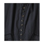 25AW KAPITAL Hirata Kazuhiro Casual Cotton Linen Double Bag Irregular Breasted Loose Long Sleeved Shirt for Men